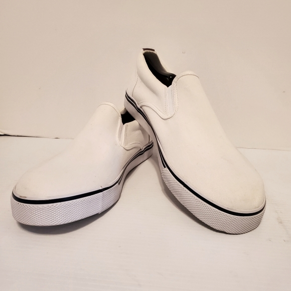Faded Glory Mens Slipon Canvas White 